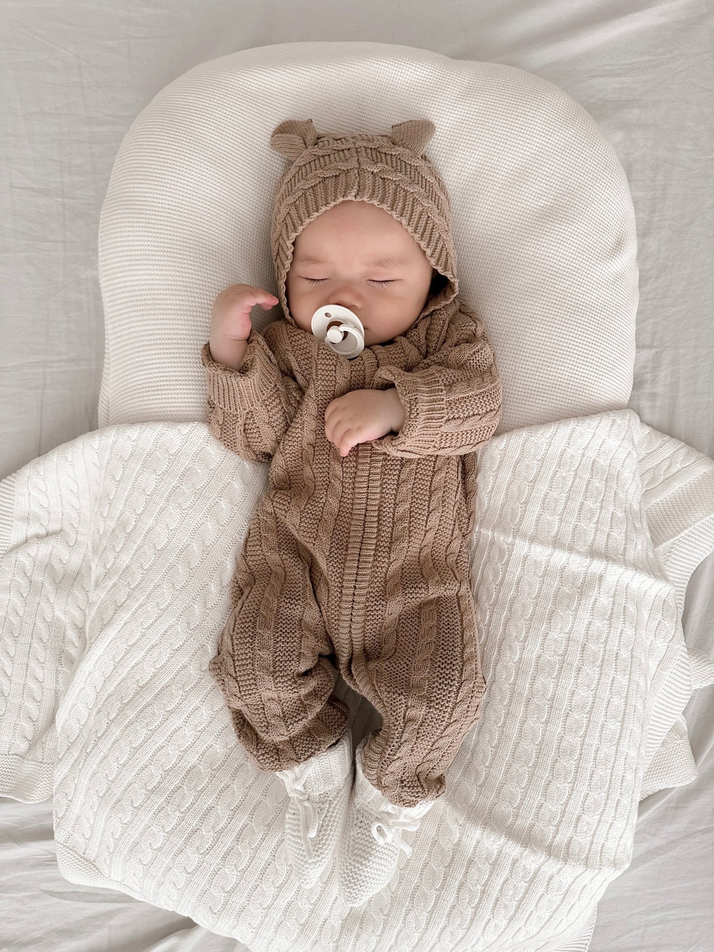 Luna + Luca Baby Bear Jumpsuit - Acorn