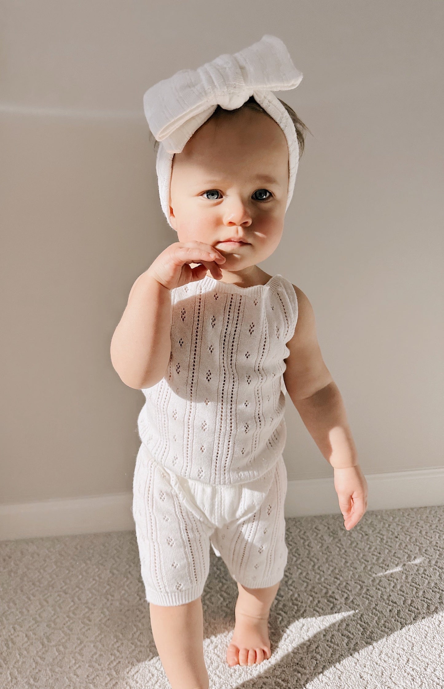 Luna + Luca Pointelle Romper - White