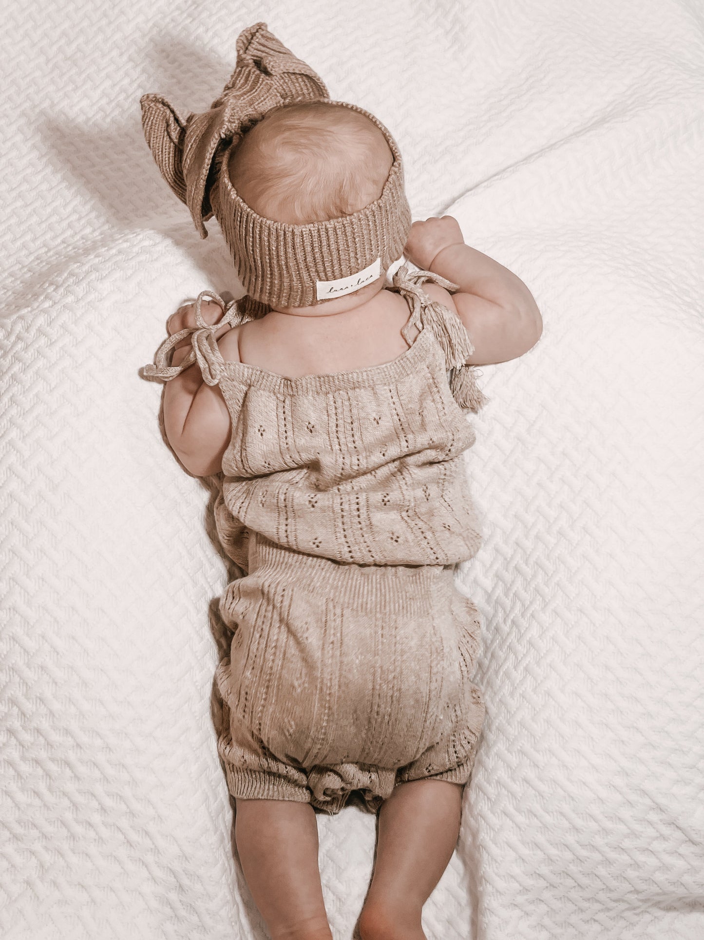 Luna + Luca Pointelle Romper - Heather Beige