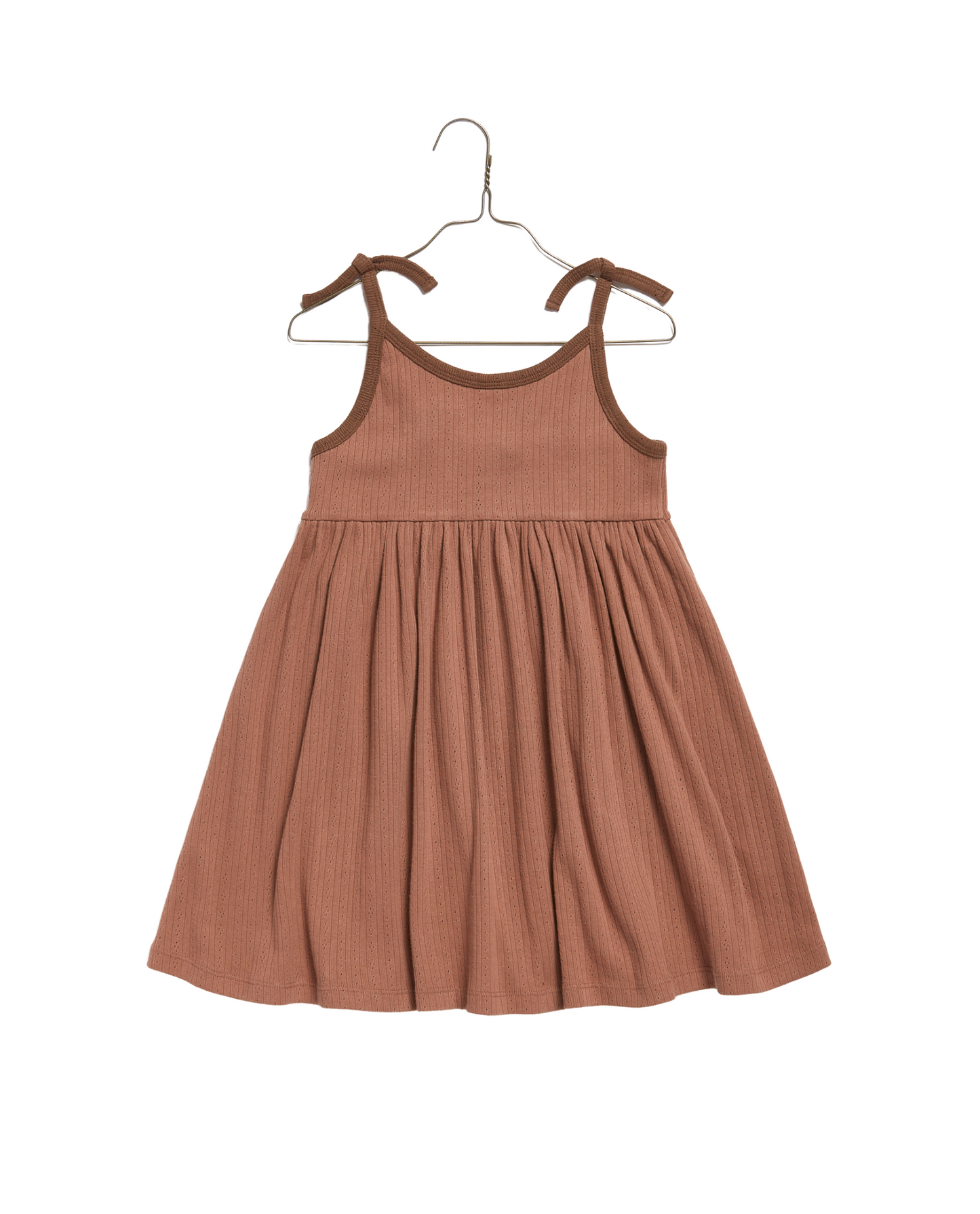 Organic Pointelle Lulu Dress Cinnamon