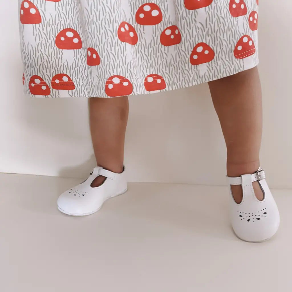 Alison T-Strap - White