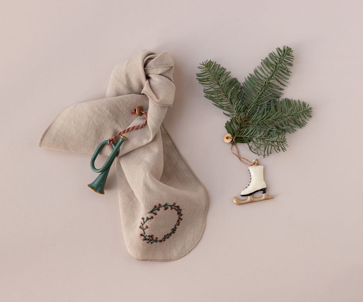 Metal ornament, Trumpet - Dark green