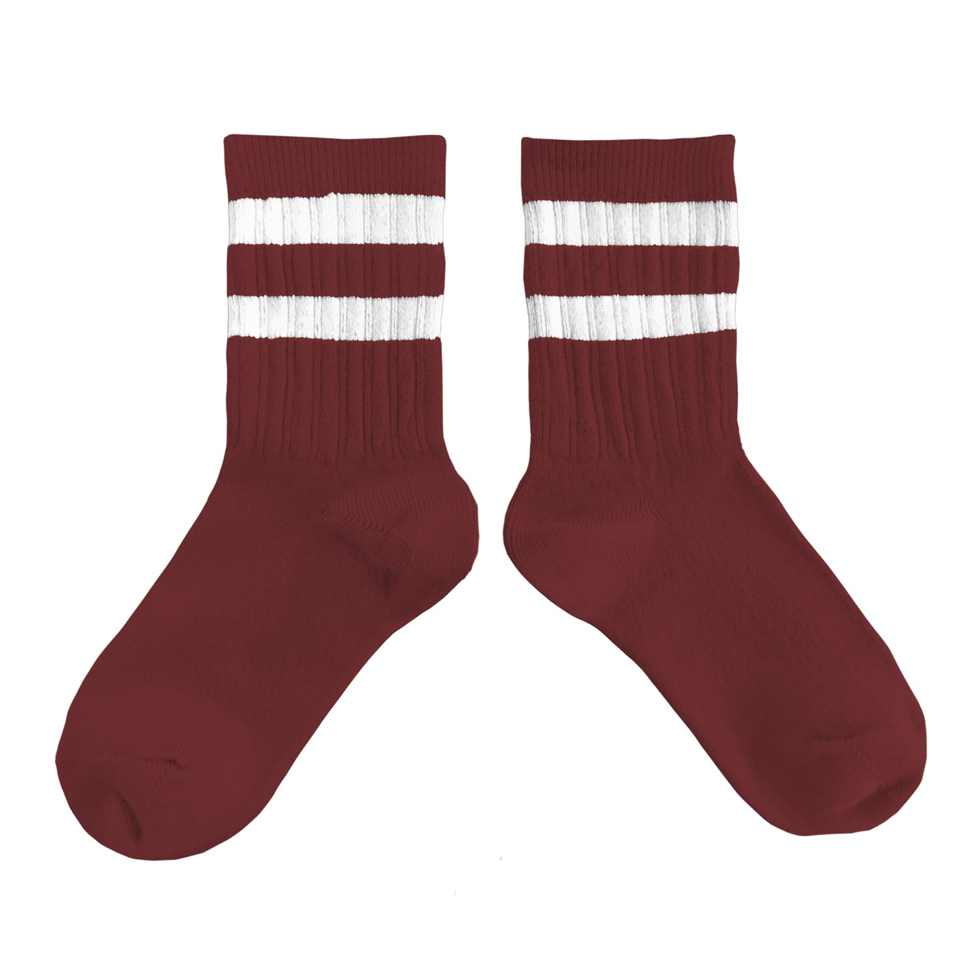 Nico - Ribbed Varsity Crew Socks - Châtaigne