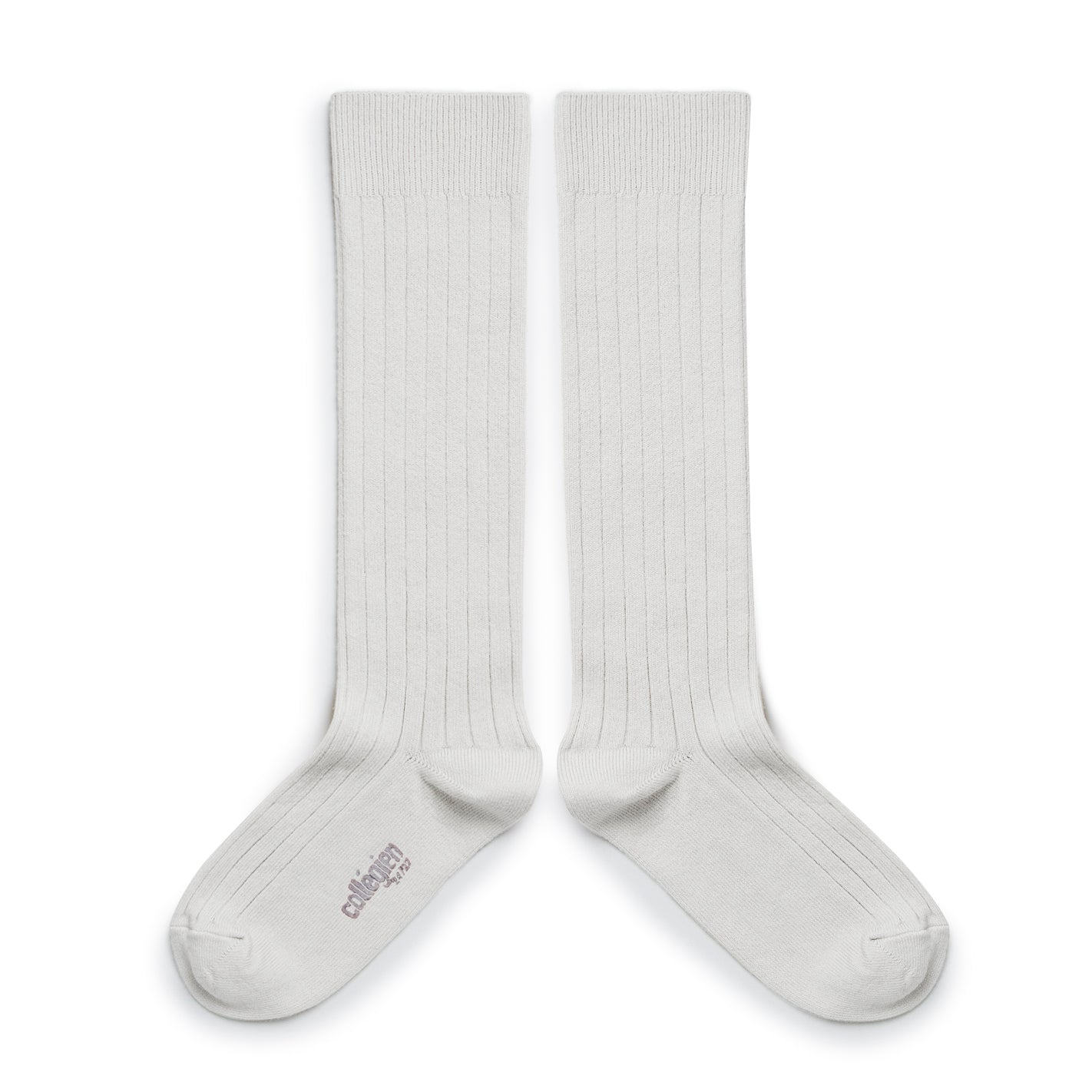 La Haute - Ribbed Knee-high Socks - Blanc Neige
