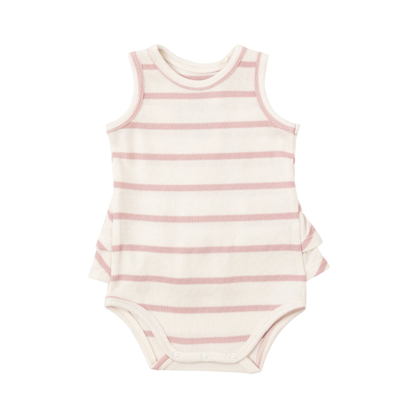 Rib Ruffle Tank Bubble - Silver Pink + Sugar Swizzle