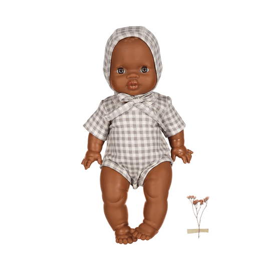 The Printed Doll Clothes - Taupe Gingham