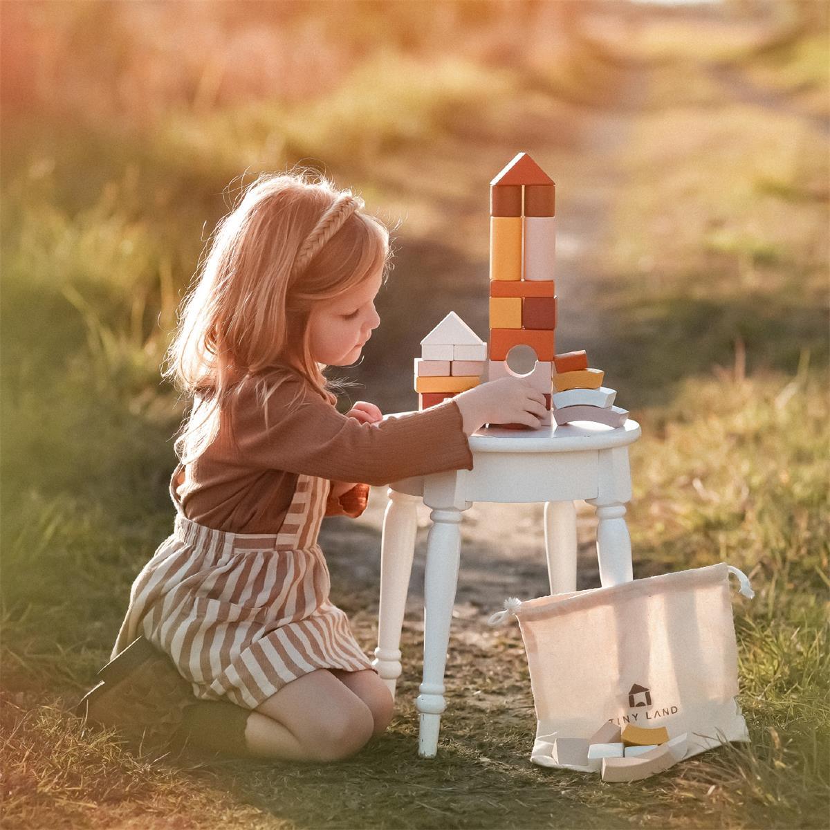 Tiny Land® Boho Mama Best Wooden Blocks for Kids